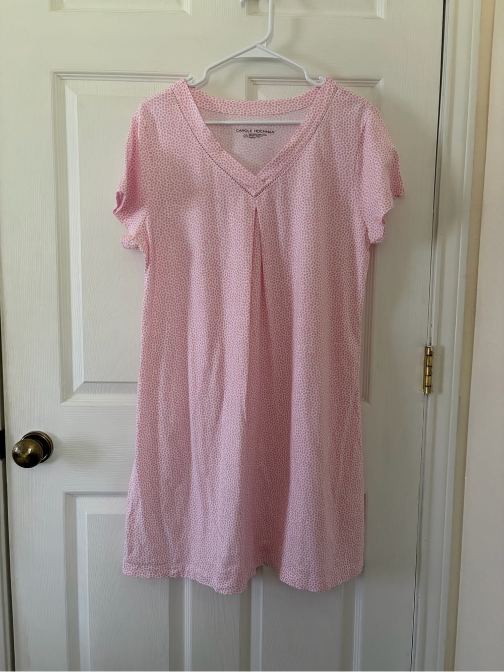 Midnight by Carole Hochman Light Pink V-Neck Short Sleeve Nightdress
